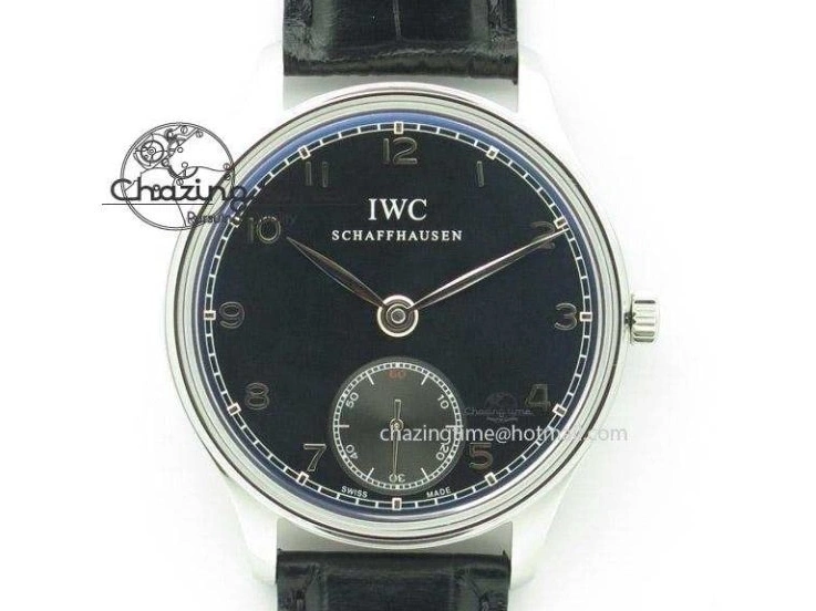 MIROTIME 0324 Portuguese IW545407 Black Dial ZF 1:1 Best Edition On Dark Blue Leather Strap DailyWear 7337